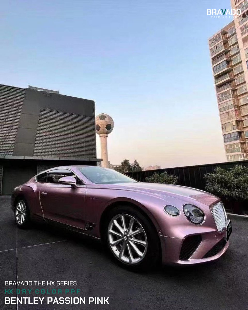 bravaod's tweet photo. BRAVADO HX DRY COLOR PPF – BENTLEY PASSION PINK
190ミクロンの厚み。
深くエレガントなピンクと高級な艶で、
カラー変更と保護を同時に実現。
📩 購入：DM または bravado202103@gmail.com
#Bravado #BRAVADOTHEHX #DRYCOLORPPF #BentleyPassionPink #ピンクカラー #プレミアムPPF #カラーPPF #PPF https://t.co/wtXMbrsukW