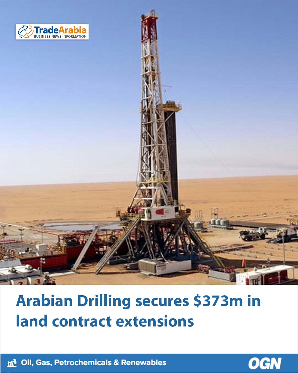 TradeArabia's tweet image. Arabian Drilling, a leading Saudi-based drilling contractor, announced the signing of three contract extensions for land rigs with a total value of SAR 1.4 billion ($373 million), adding 25 rig years to its backlog.

Read more on tradearabia.com/News/332270/Ar…

#Tradearabia #drilling
