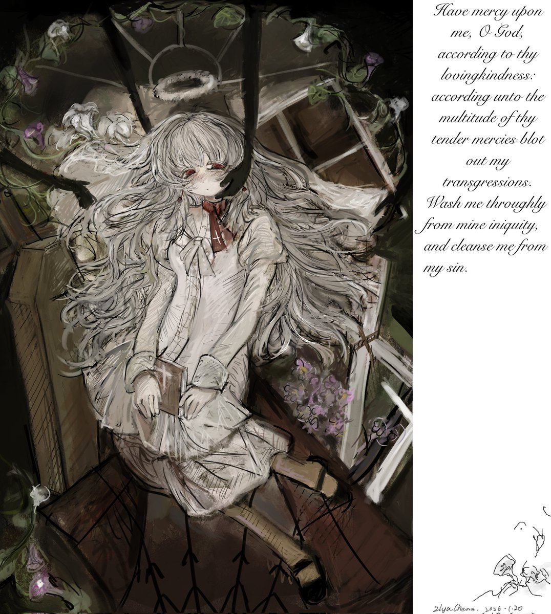 ziya_chena's tweet image. Morning glory and window