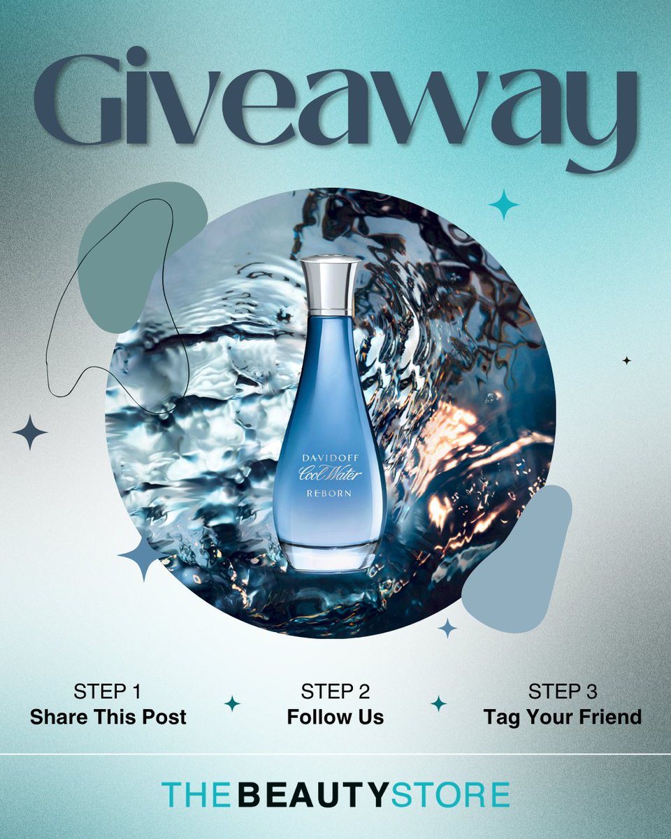 thebeautystore's tweet image. ✨ GIVEAWAY TIME ✨

We’re celebrating with a fresh new giveaway at The Beauty Store 💙
Win the iconic Davidoff Cool Water Reborn and add a splash of freshness to your routine.

How to enter:
1️⃣ Follow us
2️⃣ Like &amp;amp; share this post
3️⃣ Tag a friend who’d love this too

⏰ Entries…