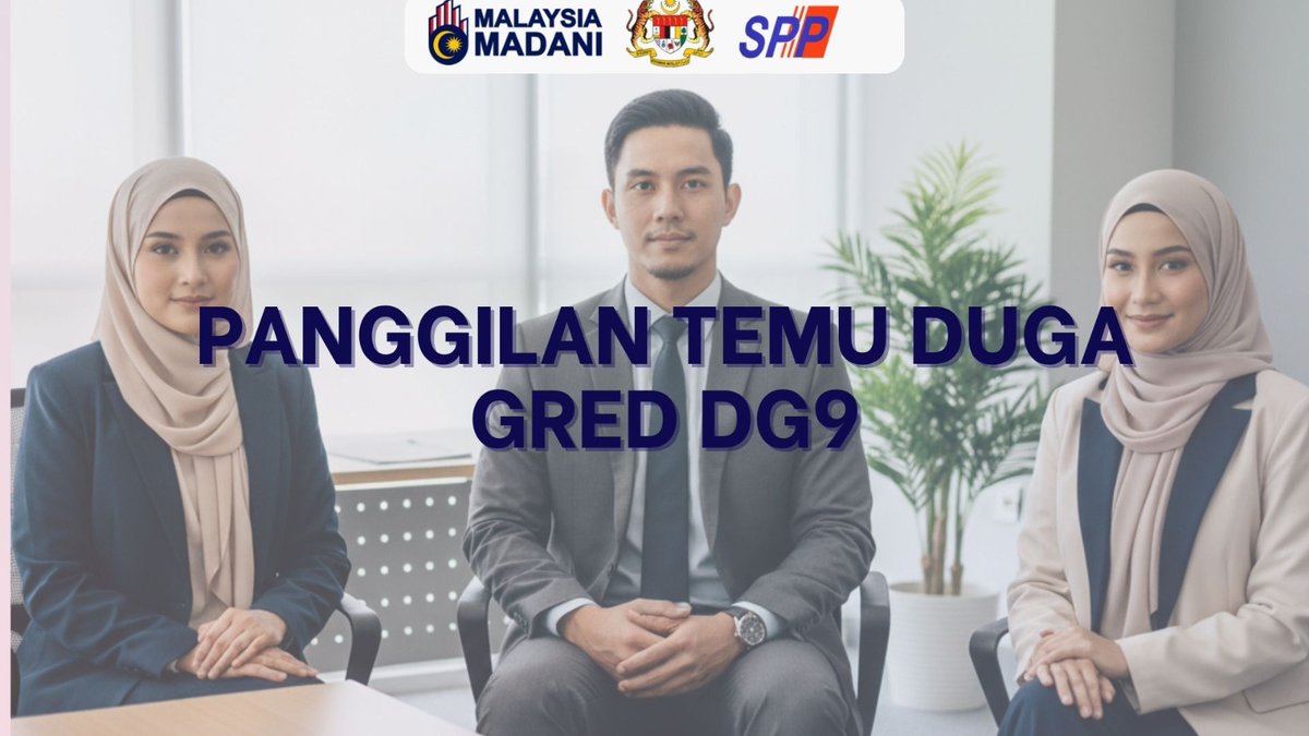 SPPMy's tweet image. SEMENANJUNG: HEBAHAN PANGGILAN TEMU DUGA BAGI URUSAN PENGAMBILAN PEGAWAI PERKHIDMATAN PENDIDIKAN GRED DG9 (CONTRACT OF SERVICE)

Semakan panggilan temu duga boleh dibuat di pautan spp.gov.my/pengumuman/202…

#SPP
#MalaysiaMADANI
#TaatSetia