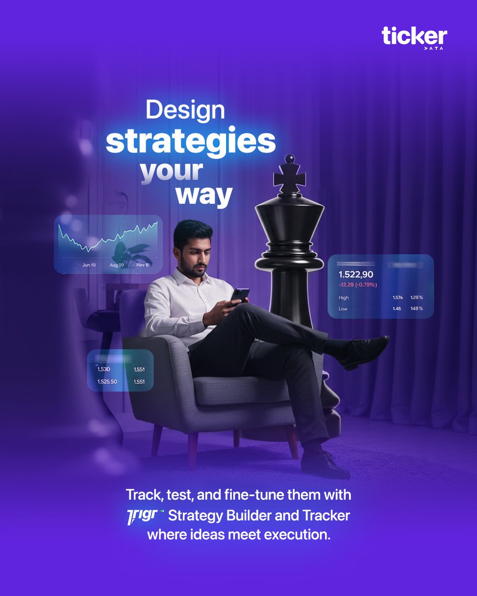 Tickermarket's tweet image. Great strategies aren’t guessed they’re built.
Trigr helps you design, test, and execute them, all in one place.

#Trigr #StrategyBuilder #DataTools #SmartExecution