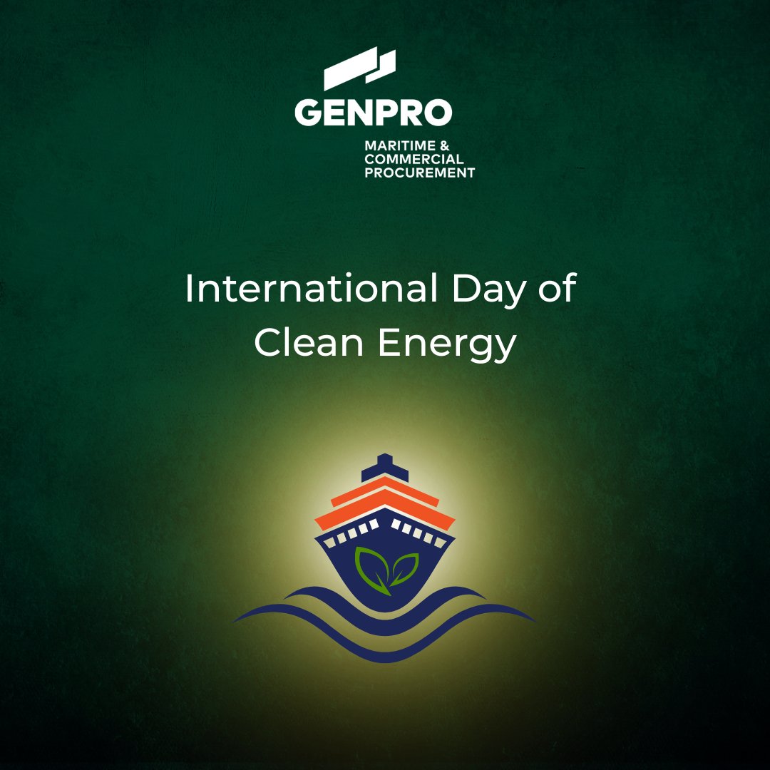 genpro_GO's tweet image. Today, we mark the International Day of Clean Energy.

In maritime, clean energy goes beyond fuels. 
Smart procurement, efficient equipment, compliant materials, and responsible services—plays a key role in improving vessel efficiency and reducing impact.

#genpro