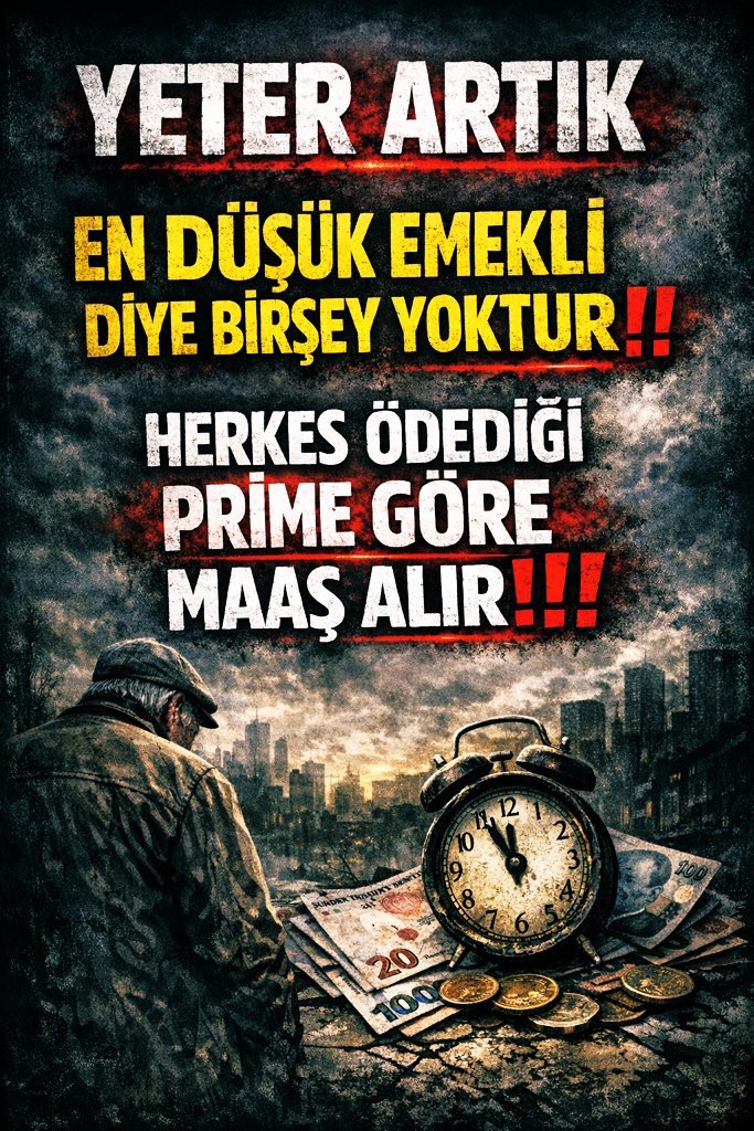 TayhanGok's tweet image. En düşük diye bir emekli yoktur.
PRİM GÜN SAYISINA GÖRE ZAM alır emekli.
#EmekliMemur 9500-12000 pirimi neden ödedi?
Neden biz az zam alıyoruz?
ADALET BU MU ❓❓
#MemurEmeklisineAdalet
@eczozgurozel
@herkesicinCHP @RTErdogan @Akparti @TBMMGenelKurulu @MHP_Bilgi