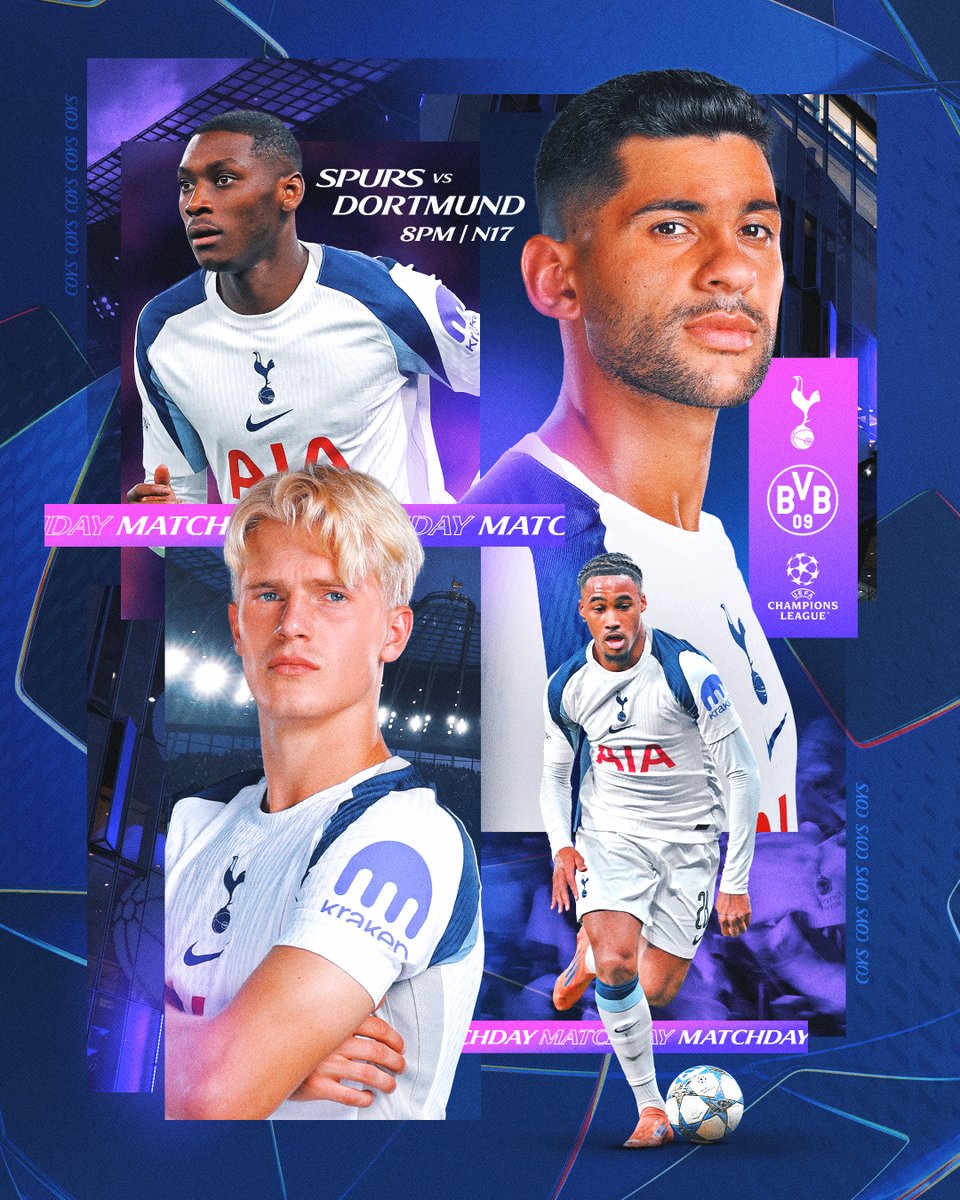 토트넘 공식 채널의 도르트문트전 안내 이미지