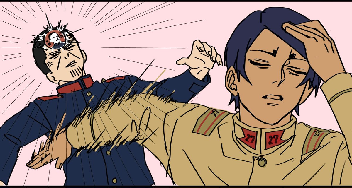 n0_nx3f's tweet image. 鯉登と月島のメンコシーン、直哉パロ💓