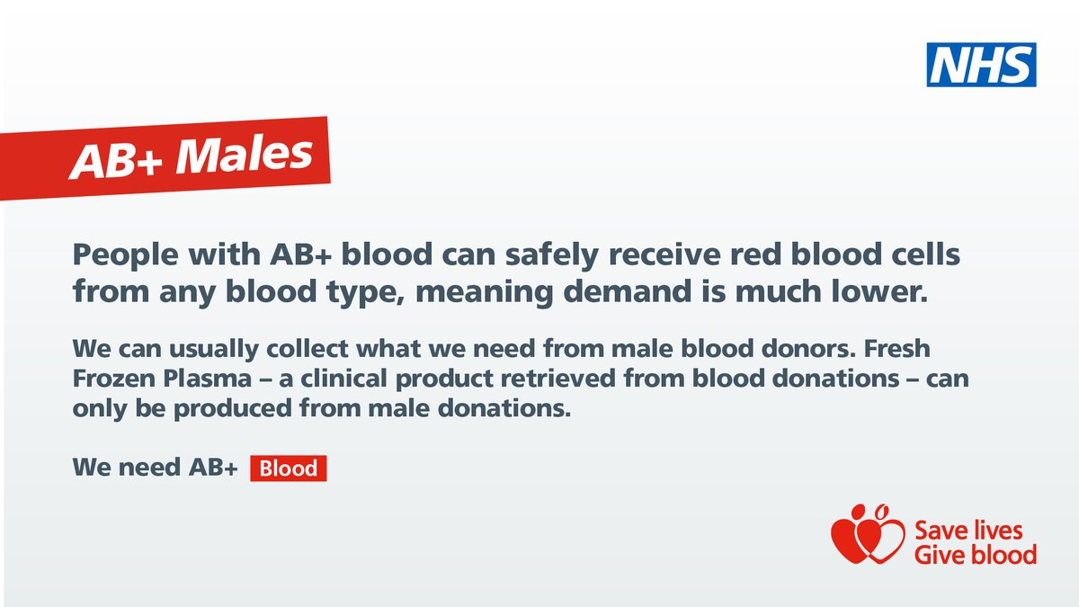 GiveBloodNHS's tweet photo. Some blood types are rare and in high demand. Others are more common and could help specific groups of patients.

This is why some donors may be better suited to giving blood, platelets or plasma (if eligible and near a donor centre). https://t.co/nXgwFswNvU