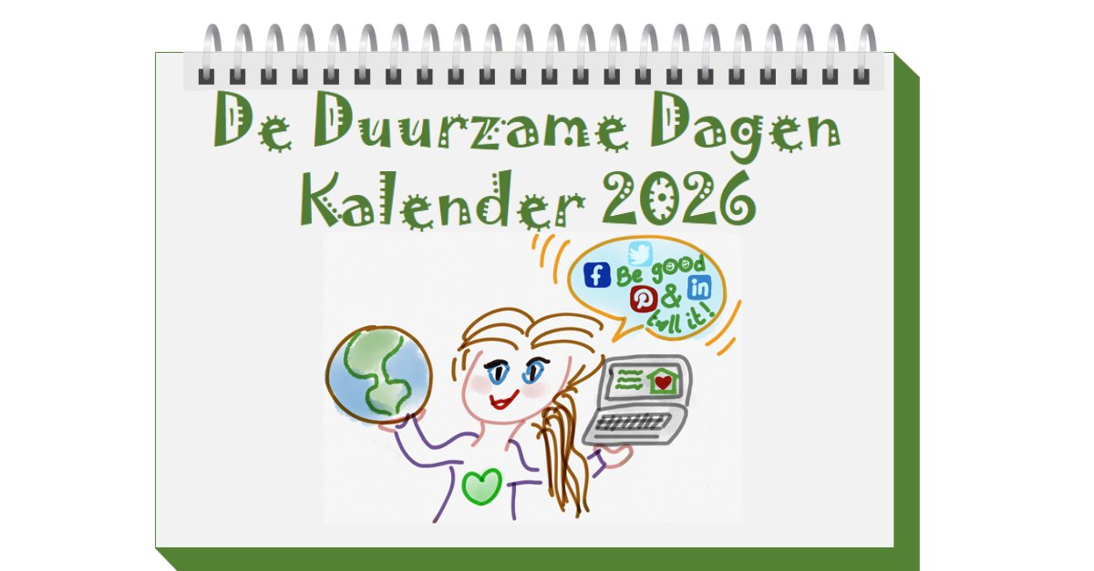 Een kalender vól duurzame inspiratie voor 2026. Gratis te downladen op duurzamedagen.nl. 
#duurzamedagen