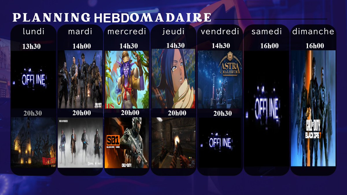 ProGGAMEUR's tweet photo. Voici les plannings de cette semaine de stream 📷 https://t.co/H3HJuJAxKc