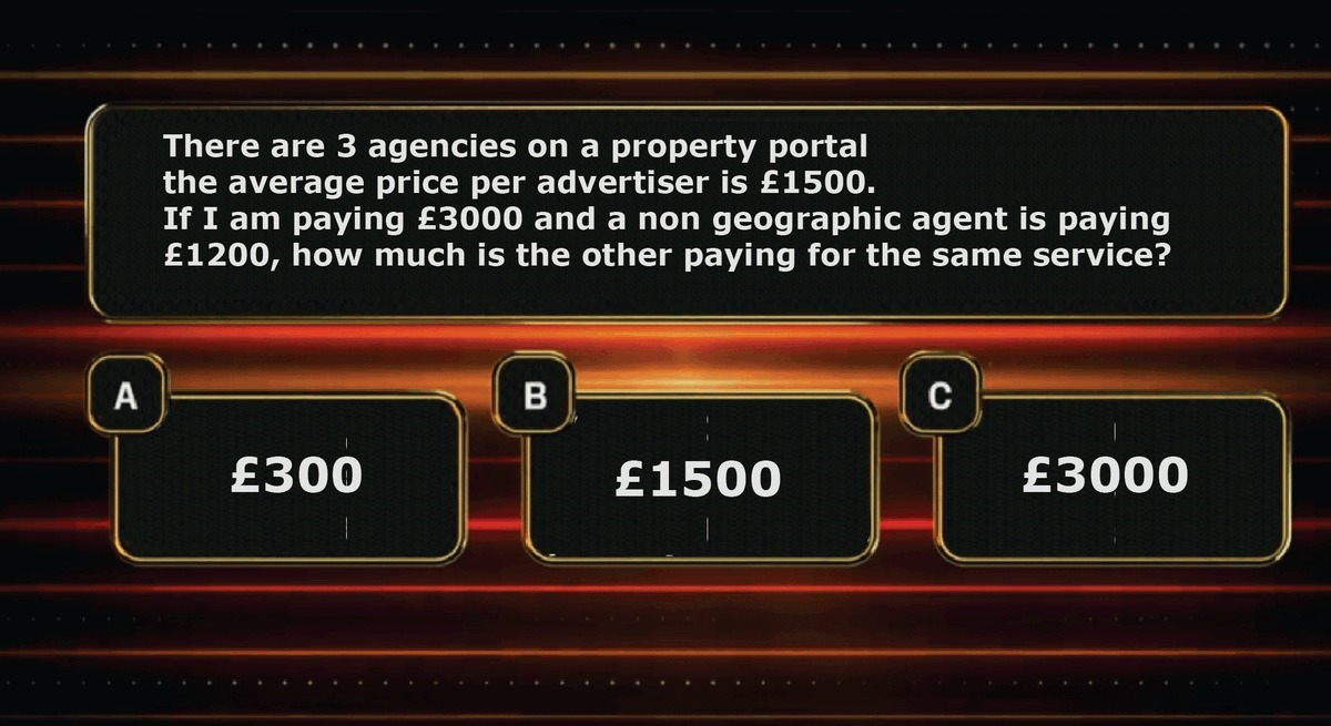 Robert_May_'s tweet photo. The 35% Question
You're one of 3 dominant agents in your area. You pay more than ARPA and can afford it.
Portal ARPA is  £1,440/month  and you pay: £3,000
🤔That £1,560 overpayment funds discounts for 2-3 other agents; your overpayment = their discount.
Are you happy with that? https://t.co/5sMSIHSp7Y