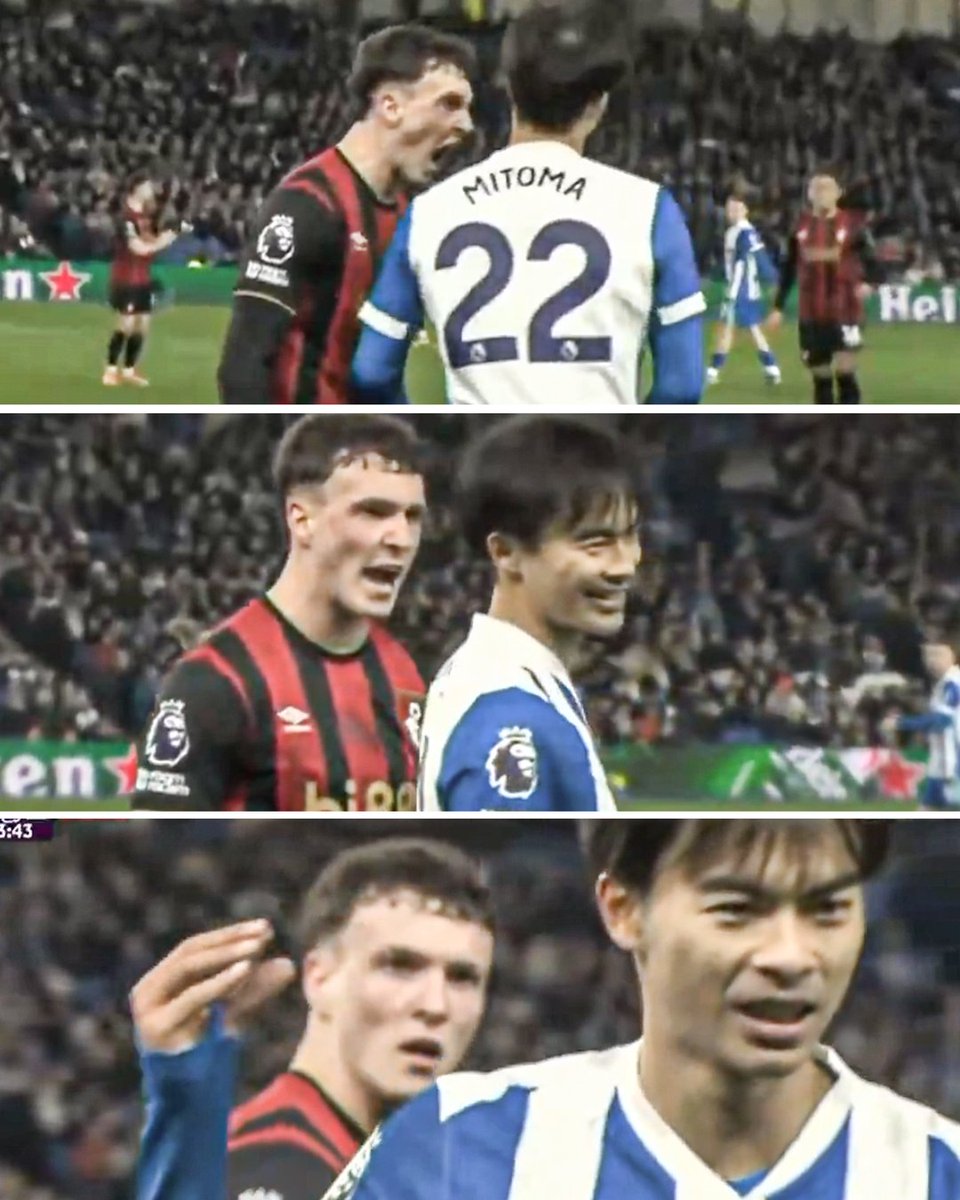 ESPNUK's tweet image. Kaoru Mitoma, we weren't familiar with your game 👀😅