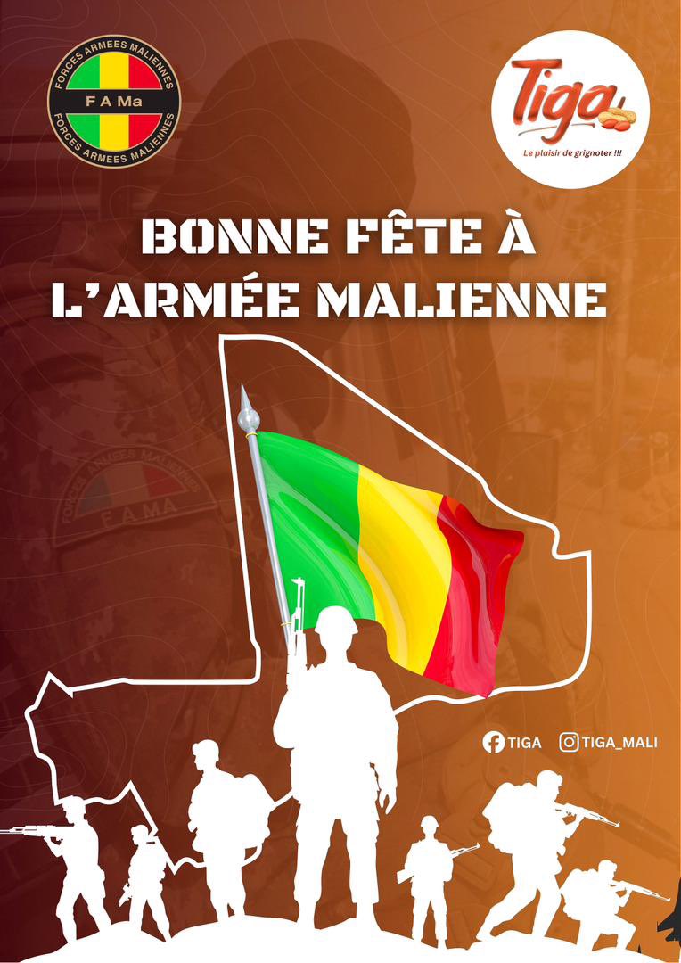 Ils se battent au prix de leur vie pour garantir un climat de paix, de sécurité, de stabilité et de cohésion sociale.
Joyeux 65ème anniversaire à l'armée malienne.

Tiga, le plaisir de grignoter ! 

#tiga #aperitifs #FAMaActu #20janvier