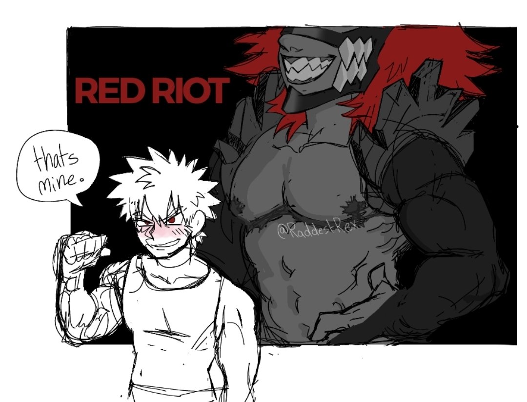 raddestrex's tweet image. bakugo flexing his biggest W