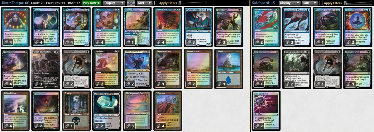 Vendilion's tweet image. 先週優勝した、レガシーのディミーア・テンポの解説です！
《渦まく知識》《思案》《不毛の大地》などはレガシーの基礎ですが、突き詰めていくと最も扱いが難しい！
上達のための考え方も記しているので、レガシー好きな方はぜひ読んでね♪
cardrush.media/mtg/articles/4…

#ラッシュメディア #mtgjp