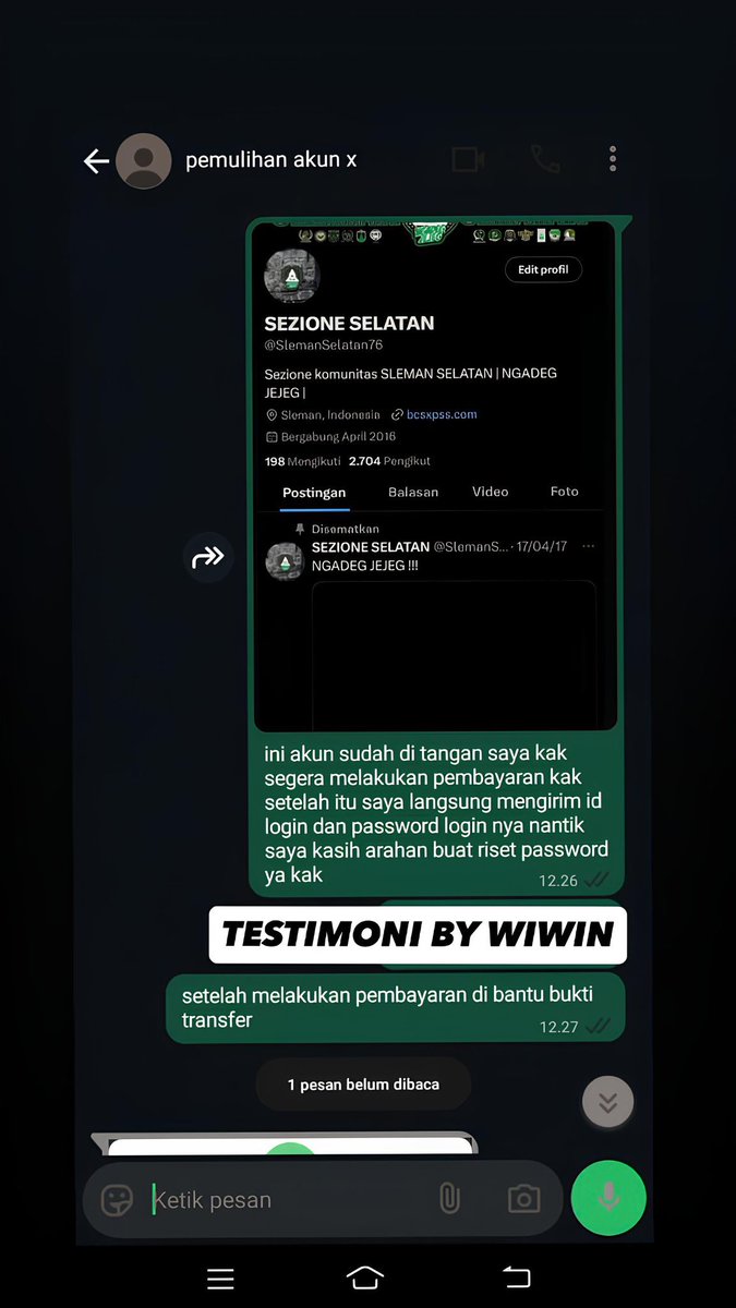 elvems's tweet image. Bantuan JASA pemulihan Akun &amp;amp; HAPUS AKUN📲

PEMBAYARAN SETELAH PROSES

1.AKUN LUPA PASWORD/KE HACK
2.JASA SADAP WA
3.JASA SUSPEND/UNSUSPEND AKUN
4.JASA HAPUS AKUN
5.JASA HACK/PULIHKAN
AKUN,GMAIL,INSTAGRAM,TWITER,FB, TIKTOK,TELEGRAM.

wa cuma ada di bio ya Cuss gyss  ⬆️