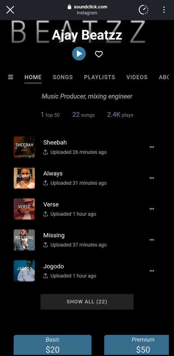 itsajaybeatzz's tweet image. I’m a Ugandan music producer 🇺🇬
I upload new beats to my beat store every week 🔥
Are you an artist looking for your next sound?
Buy 1 beat &amp;amp; get 1 FREE💥
👇
soundclick.com/AjayBeatzz
Inquiries: itsajaybeatzz@gmail.com
#ajaybeatzz #afrobeats #typebeat  #instrumentals2026 #freebeat