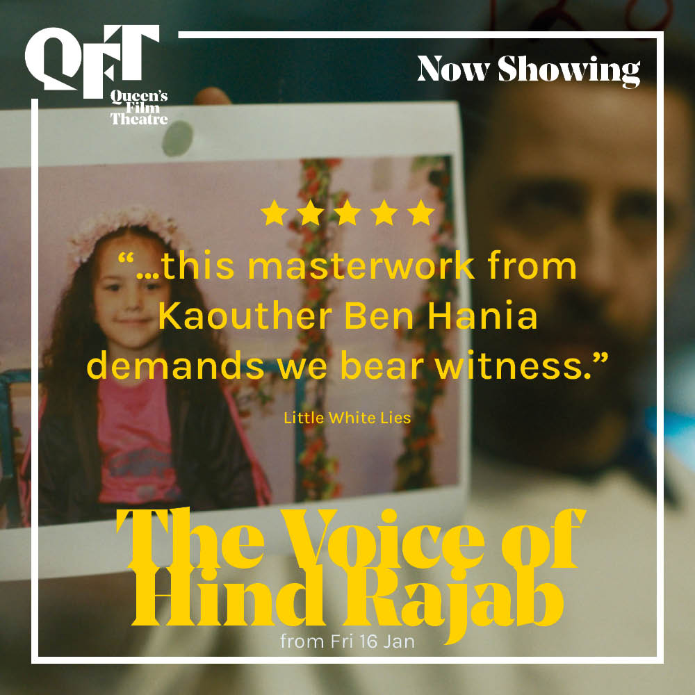 QFTBelfast's tweet photo. What's on

Saipan: 13:30
Hamnet: 14:45 / 17:45 / 20:35
The Voice of Hind Rajab: 15:45 / 21:10
Marty Supreme: 18:00

https://t.co/V0GTWZLa2r https://t.co/g6acU3lQTx