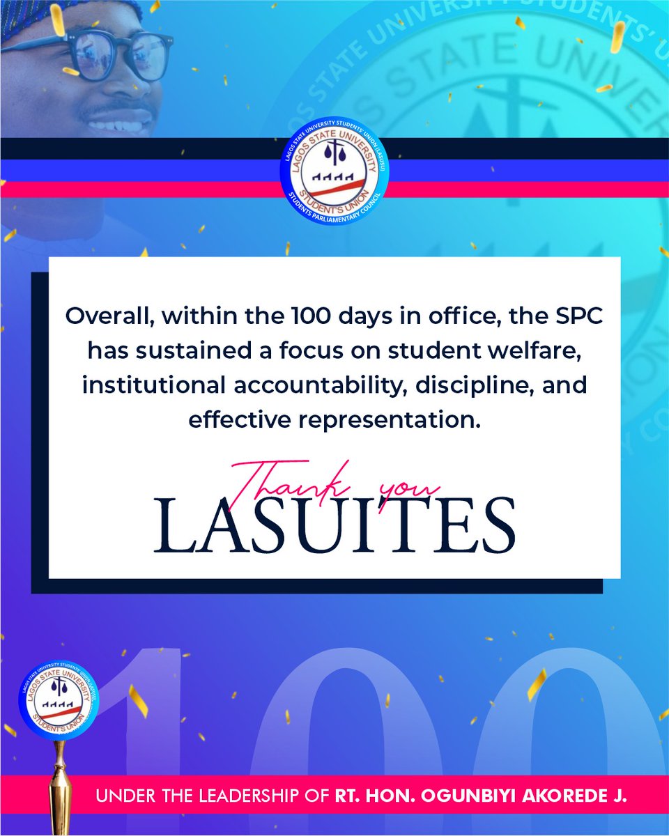 LASUSUSPC's tweet photo. The 36th Parliament remains committed to legislative excellence, student friendly policies and laws, as well as checking mating other arms and producing the best leadership, you LASUITES voted for.
Lets make the future Great!
#lasususpc
#100DIO https://t.co/5z4Q25ZlJA