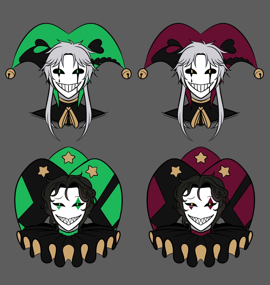 So I wanted to quickly see what a colorswap would look like on them too and...

Yeah, no...
Cursed