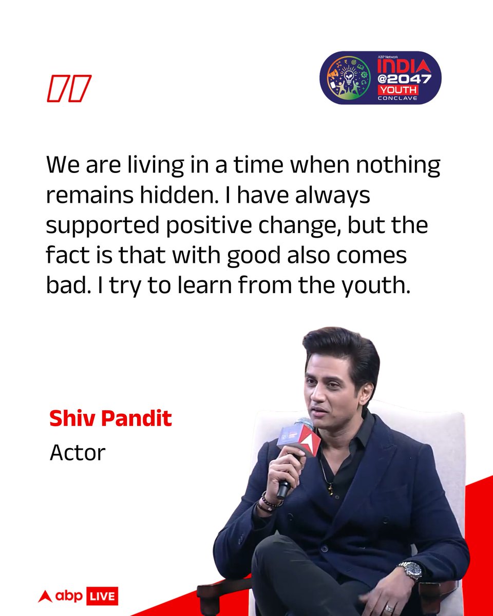 abplive's tweet photo. #ABPYouthConcalve | Actor Shiv Panditt, speaking about Gen Z, said that we are living in a time when nothing remains hidden. He added that while he has always supported positive change, it also brings challenges, and that he tries to learn from the youth.
#ShivPandit #Entertainment #Nepotism #Dhurandhar #ABPLIVE