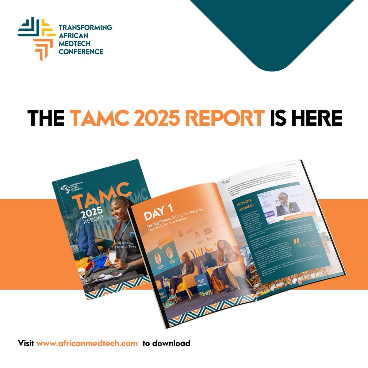 africanmedtech's tweet photo. The 2025 TAMC Report is live!

200+ leaders met to chart a path for African MedTech through actionable roadmaps for Investment, Regulatory Harmonization and more.

"We must start acting like the $9 billion industry we already are." — Wilfred Njagi

Report: https://t.co/o5JC6ntljg https://t.co/my5tPEIQdF