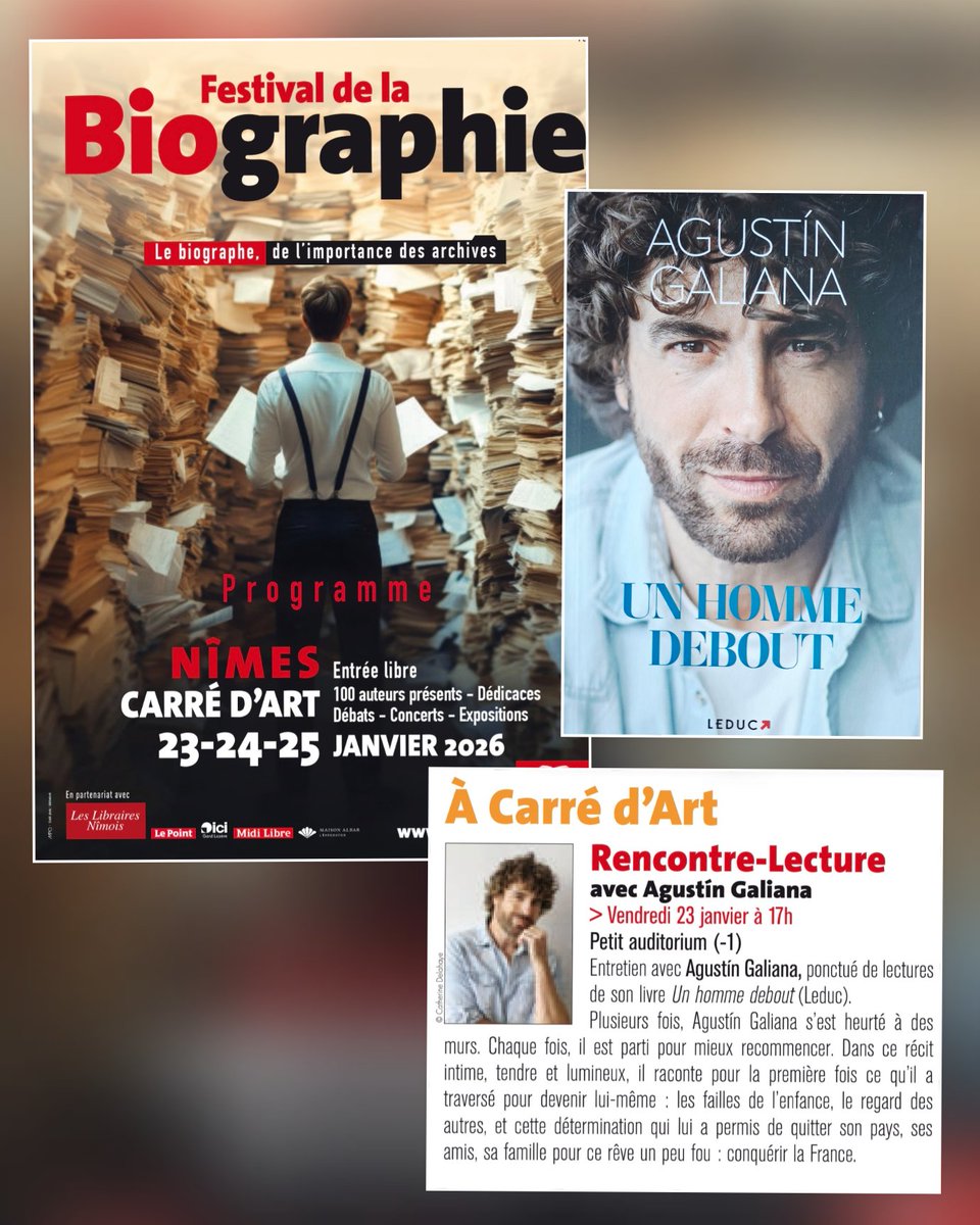Mary4987689473's tweet photo. Le Festival de la Biographie à Nîmes du 23 au 25 janvier avec la participation d'@gustingaliana ✨️ Dédicace le vendredi après-midi, samedi matin et samedi après-midi ⭐️ https://t.co/iJqJdPFILZ