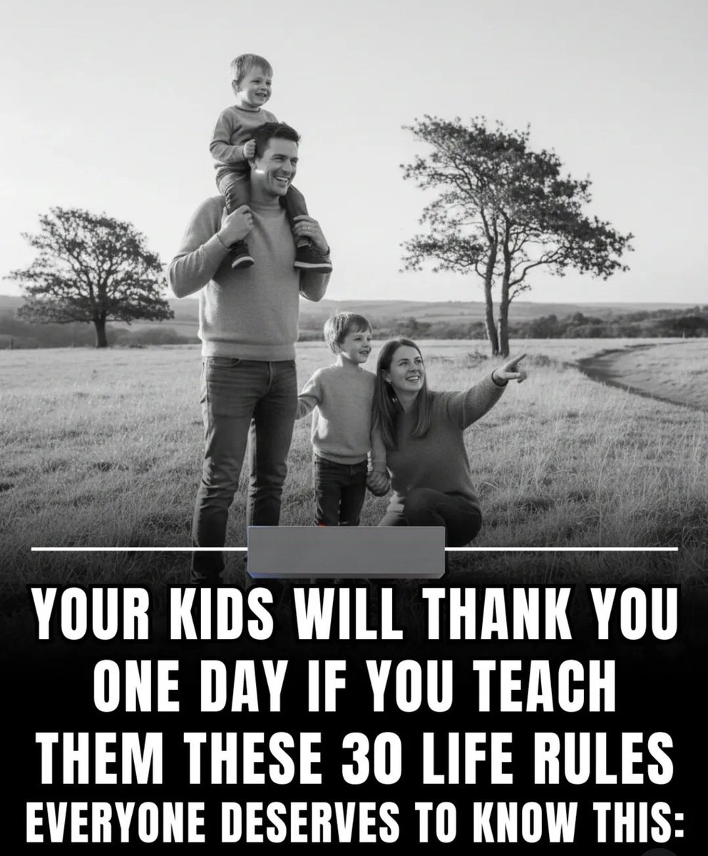 YOUR KIDS WILL THANK YOU ONE DAY IF YOU TEACH THEM THESE LIFE RULES:

Must read thread 🧵 
(Everyone deserves to know this )