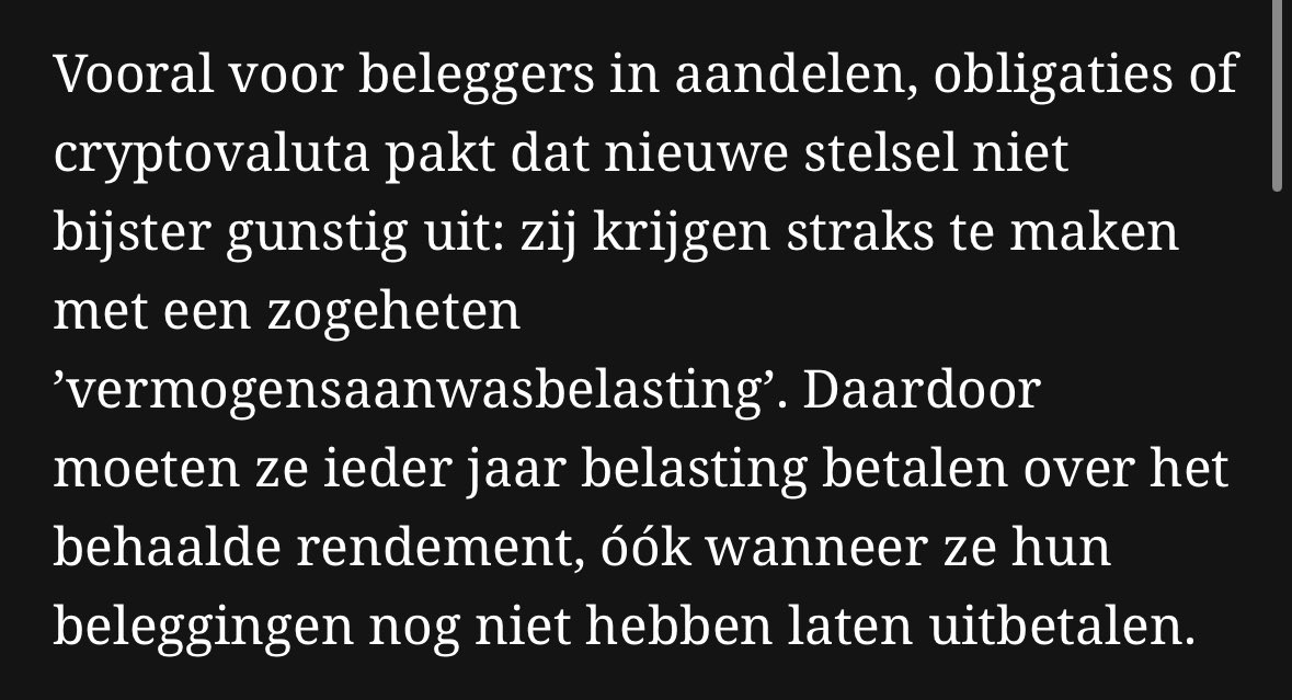 In het rijtje van absurde belastingen: Nieuw box 3 voorstel voor Nederlandse beleggers. Beste politici, ik heb nog een beter voorstel, een belasting op niet-gerealiseerd winsten op aandelen gebaseerd op de koersdoelen van analisten ;-) #VermogensVluchtGegarandeerd