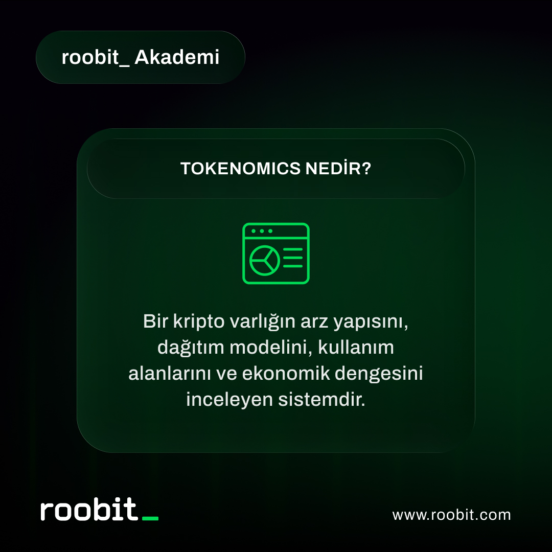 Bir kripto projesinin başarısı sadece fiyat hareketleriyle ölçülmez. Tokenomics, arz yapısından vesting takvimine, mint ve burn mekanizmalarından kullanım alanına kadar bir tokenın tüm ekonomik dengesini belirler. 
#roobit_