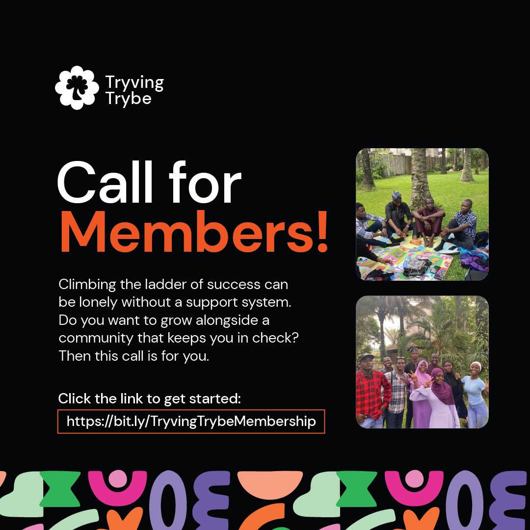 Call for Membership!! 🔊🔊

Do you value growth, connection, and meaningful impact? Then Tryving Trybe is where you belong!! 🚀🚀

Click to get started 👇🏽
bit.ly/TryvingTrybeMe…

Limited slots available

#community #explore #thriving #impact