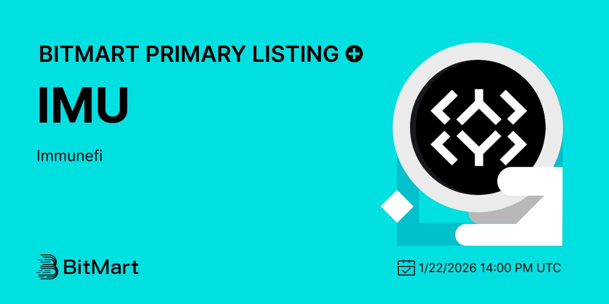 #BitMart announces the primary listing of Immunefi (IMU) <a href="/immunefi/">Immunefi</a> 🔥

Immunefi, the leading crowdsourced security platform for web3, was founded in 2020 with a clear mission: to make web3 safe for onboarding the world.

💰Trading pair: IMU/USDT
💎Deposit: 1/20/2026 11:00 AM UTC