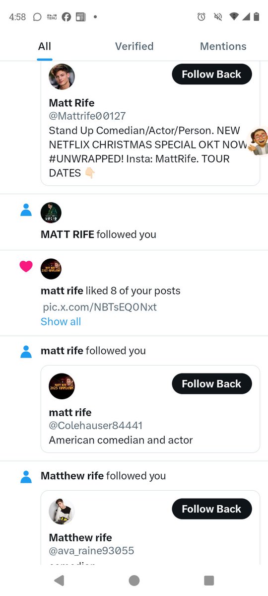 UniqueoneBaby's tweet photo. @mattrife  crazy how people pretending to be Matt it's unbelievable ya need to get a life https://t.co/3gYLmuDnFl