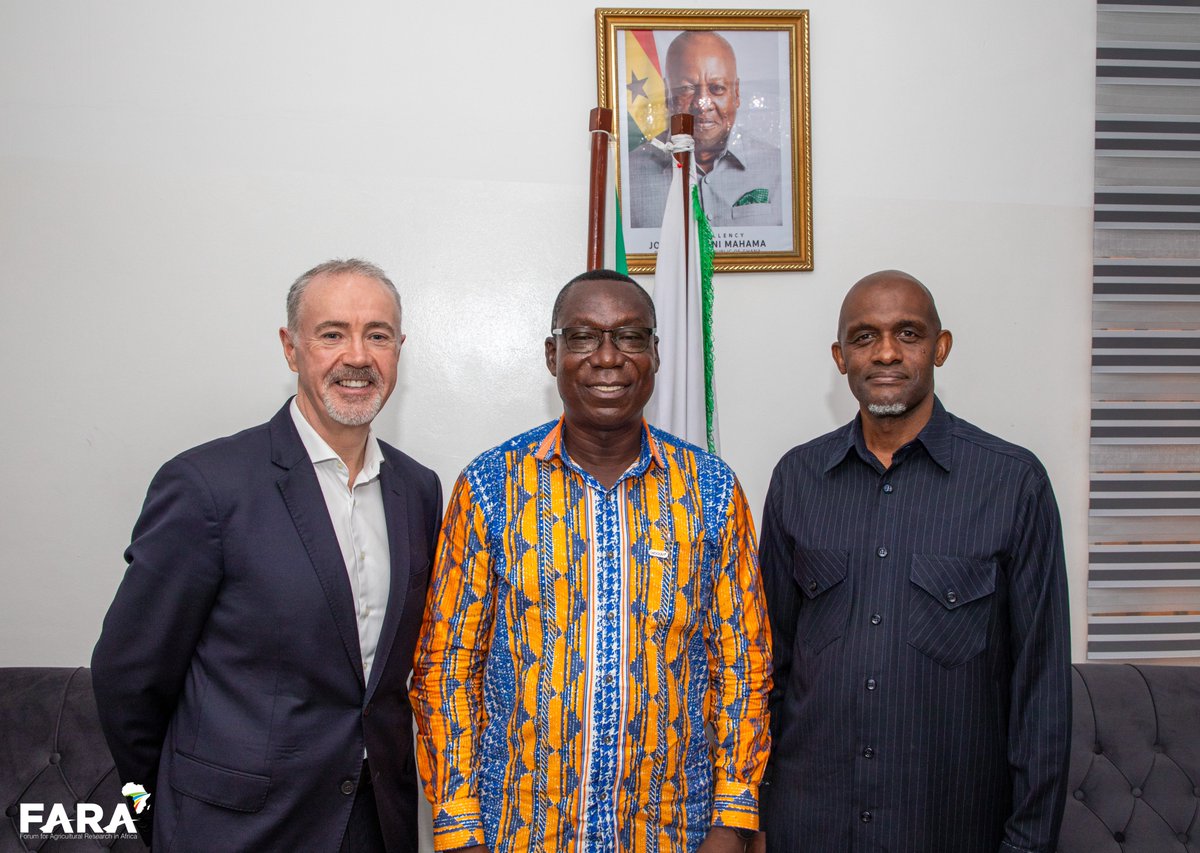 FARAinfo's tweet image. On Jan. 16, the Executive Director of #FARA, Dr.@aggreyagumya, hosted @malachymitchell, Managing Director @FarrellyMitchell, &amp;amp; Stephen Awuah, Regional Director for Africa, for discussions on strategic collaboration to advance Africa’s #agrifood systems.

🔗faraafrica.org/2026/01/16/far…