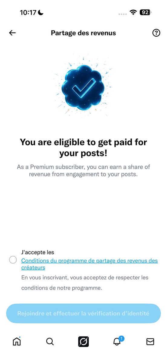 Fin 2025, je m’étais fixé comme objectif d’être éligible au programme de partage des revenus de X.

L’idée n’était pas d’en vivre, mais simplement d’avoir l’option d’être rémunéré le jour où je déciderais de m’impliquer sérieusement dans la création de contenu.

Pour atteindre