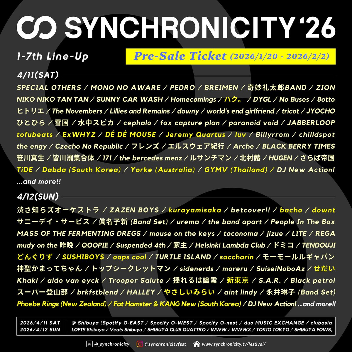 kurayami_saka's tweet image. 【おしらせ】

2026.04.12 (sun) 
“SYNCHRONICITY’26”
kurayamisaka 出演決定

▽ticket
w.pia.jp/t/synchronicit…

▽公式HP
synchronicity.tv/festival