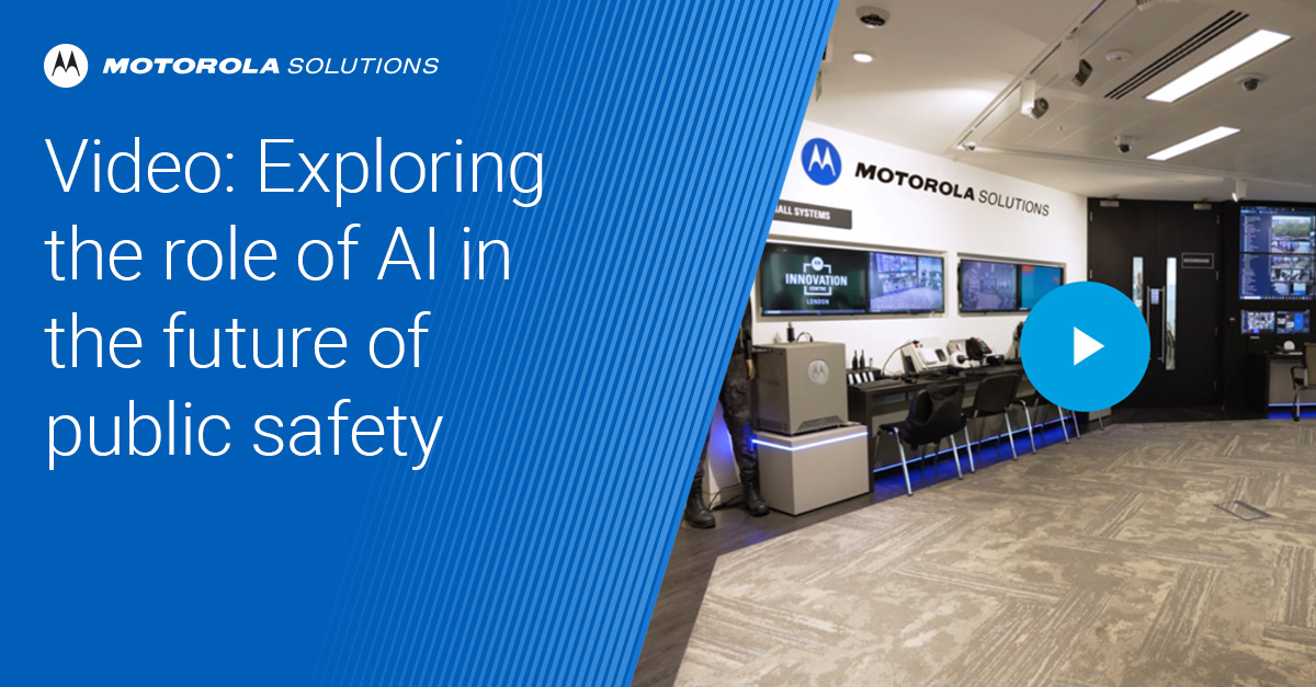 AI + #PublicSafety = More time for community interaction. Watch this video from Motorola Solutions recent London Experience Centre event to find out how they’re leveraging AI to automate mundane tasks and shift the focus back to saving lives stwb.co/eeczalu