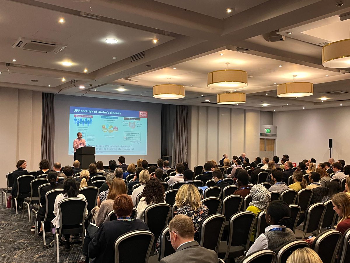 BritSocGastro's tweet photo. Day 2 of IBD360 opens with Prof Nick Powell, IBD CRG Chair, welcoming everyone back, introducing investigators day, and thanking outgoing Chair Dr Nick Kennedy for his support and service.

Prof Kevin Whelan follows with a keynote talk on ultra-processed foods &amp; additives in #IBD https://t.co/rdPi49EVgH