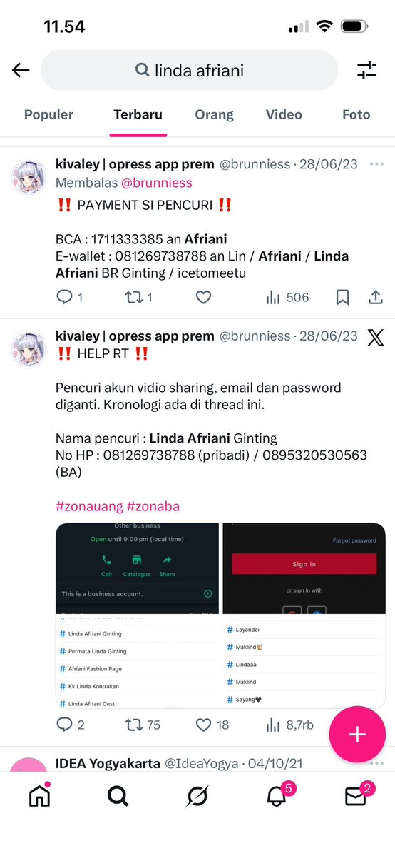 fiblll's tweet image. JANGAN LUPA DI AKUN SEBELUM @pedagdang / ravaryn juga ya kakk 🤗👋🏻

yg ku ss gatau valid apa engga soalnya AN BCA nya sama, bahkan kalaupun iya uda problem dari 2023 🥹 kalau bukan aku yg bongkar, gimana nasib2 buyermu yg udh kamu tipu ? bukan cuma 1 / 2 buyer aja