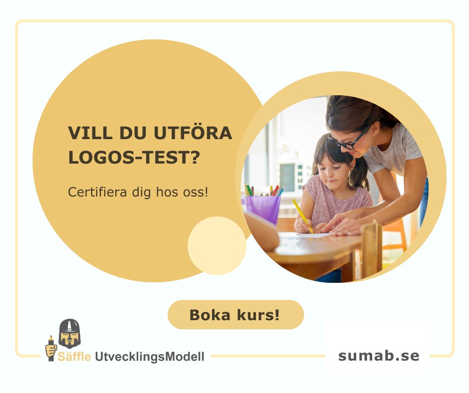 SaffleUMAB's tweet photo. Ta en kurs och certifiera dig i LOGOS! 📖 

För elever med lässvårigheter är det lämpligt att utvärdera effekten av träning varje termin. Därför kan man få ut mycket av en certifiering i detta verktyg!

Boka kurs på https://t.co/uXTVkSDLku. Välkommen!

#Specialpedagoger https://t.co/oihDKd0lmg