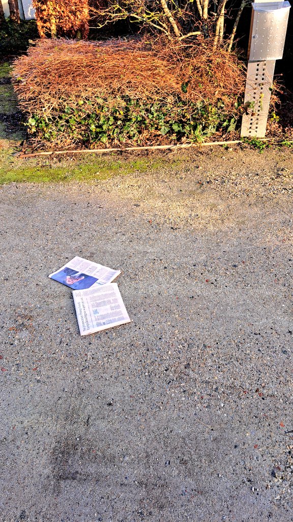 ilseja1's tweet photo. Krantenbedeling vandaag. Niet de eerste keer. Helft van de straat heeft abonnement al opgezegd. 😓 @tijd @destandaard #krantenbedeling #krant https://t.co/m3m1iE5rsA