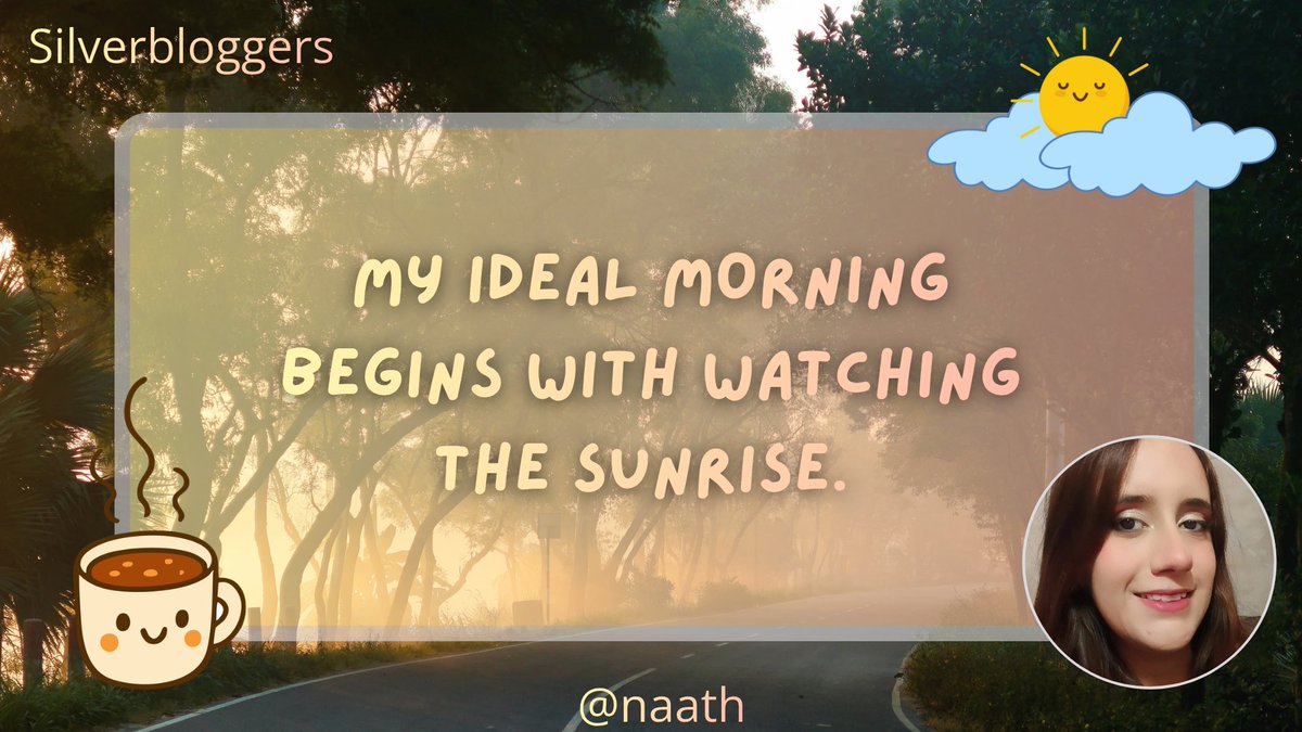imnaath_'s tweet photo. Hola buenos días amigos 🤗 
Les comparto mi participación en el prompt #30 de #SilverBloggers | Una mañana ideal 🌄✨

#hive #morning #lifestyle #myidealmorning #blog #posh 

https://t.co/UltaO6jmqX https://t.co/babXrKN9iF