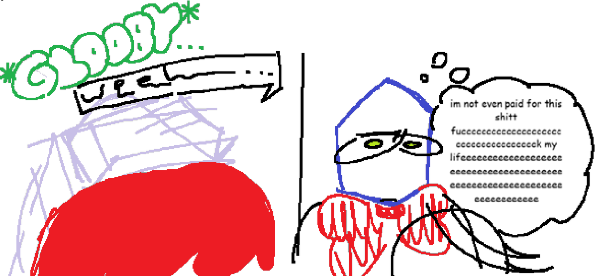 apersons_'s tweet image. idk ms paint tenna had a glooby reaction to a small thing and now battat is thinking o guess idk title it urself boi