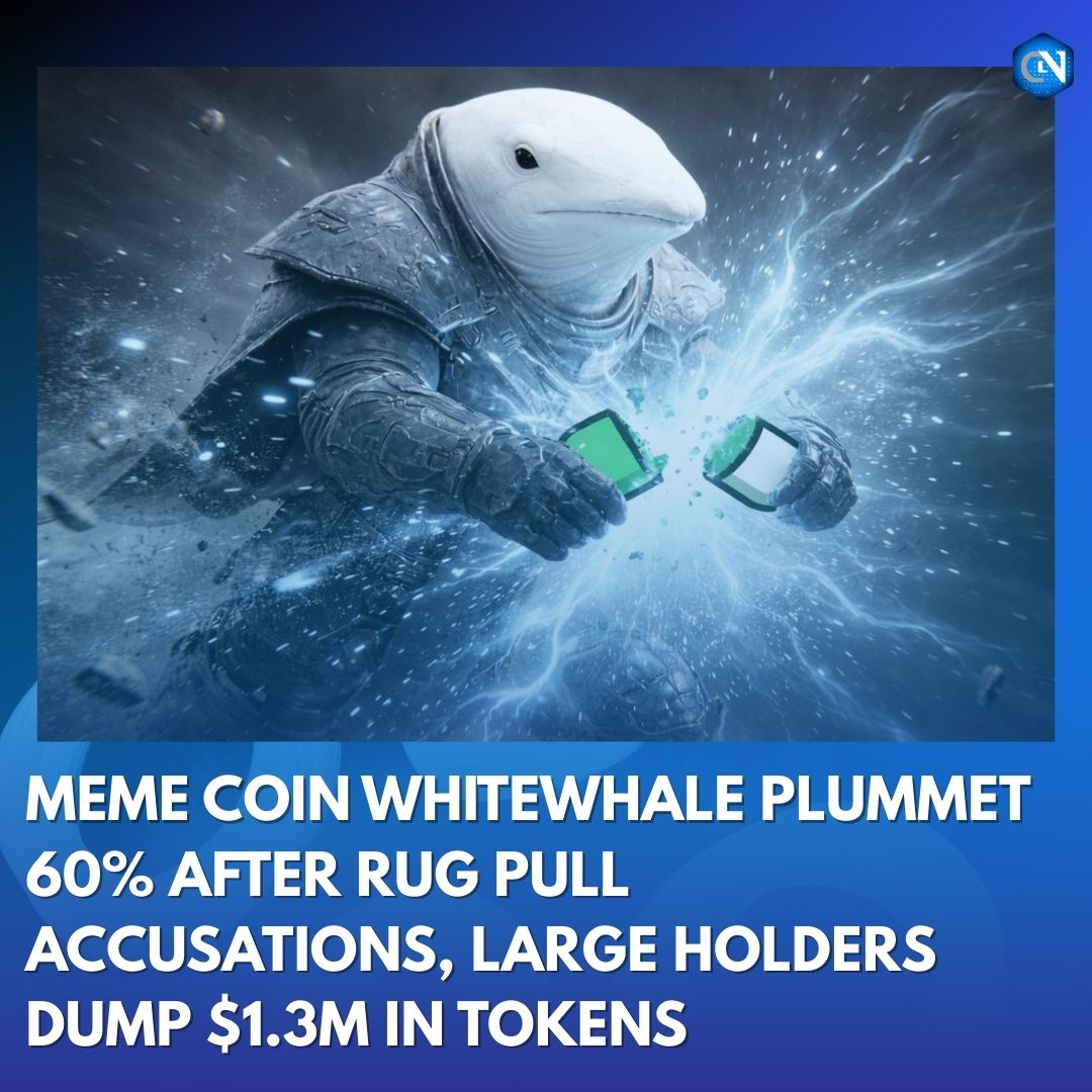 WhiteWhale saw a sharp 60% drop after rug pull accusations surfaced, with  large holders reportedly offloading $1.3M in tokens. #WhiteWhale #MemeCoins  #CryptoNews #RugPullAlert #Blockchain #CryptoNewsZ2026 #CNZNews