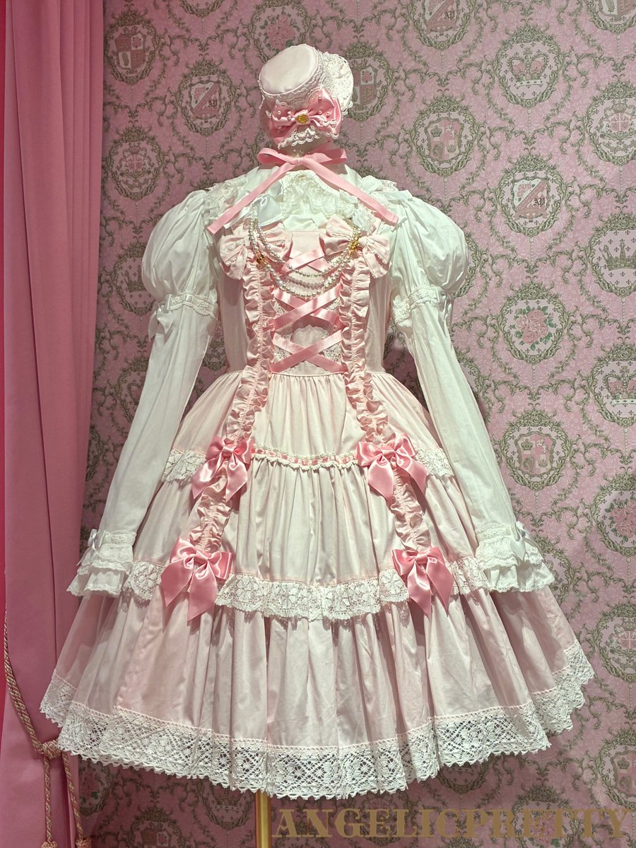 Angelic Pretty 肩リボンジャンパースカート ラベンダー 🎀NEW ARRIVAL🎀 肩リボンジャンパースカート ￥37,400 全4色：ピンク