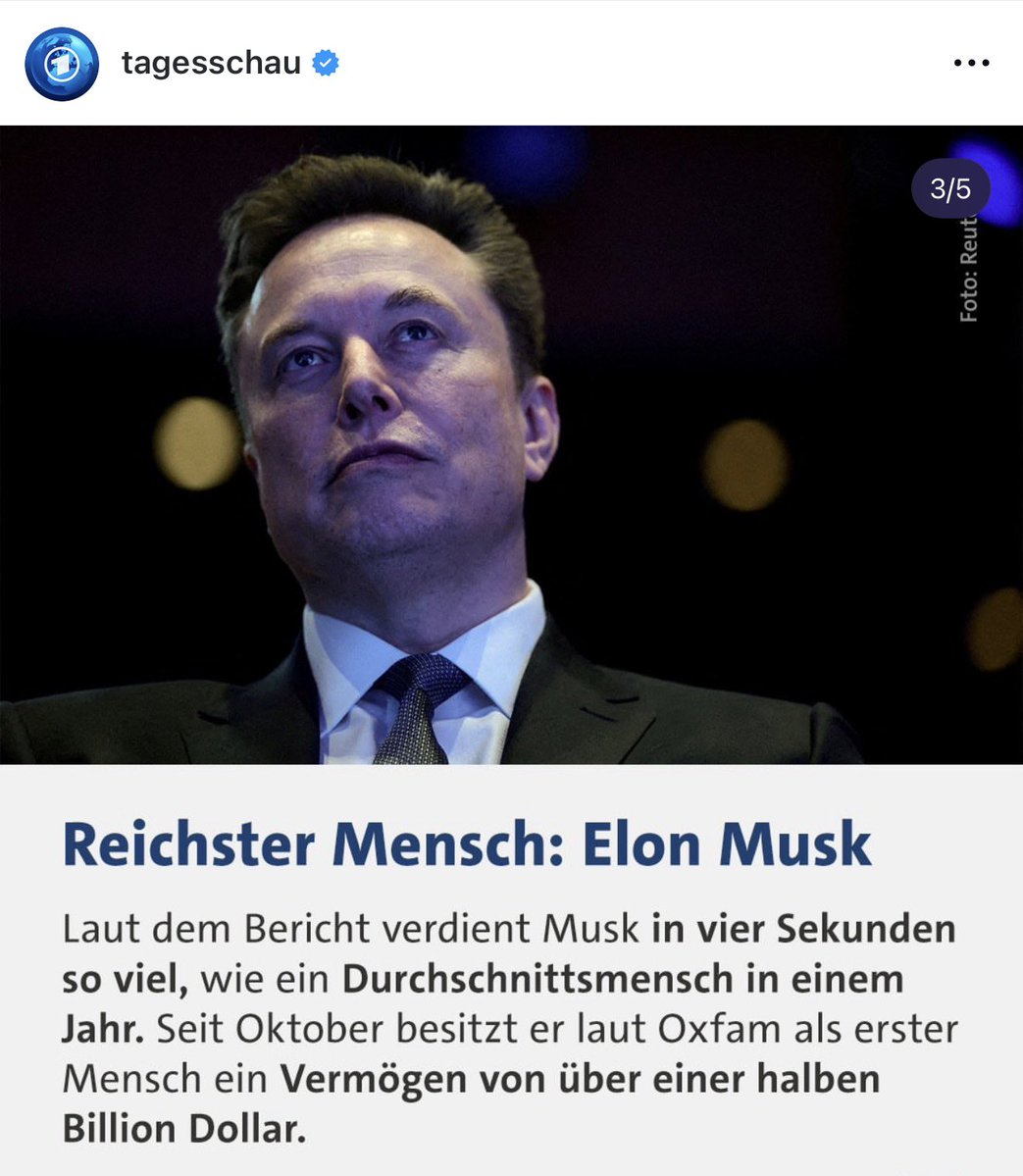 es ist so geil zu wissen, dass eine nicht irrelevante Anzahl von Menschen das liest und sich denkt 

„Das sollte so sein. Mein Jahr ist so viel wert wie 4sec von Elon Musk. Das ist exakt die Welt in der ich leben möchte.“