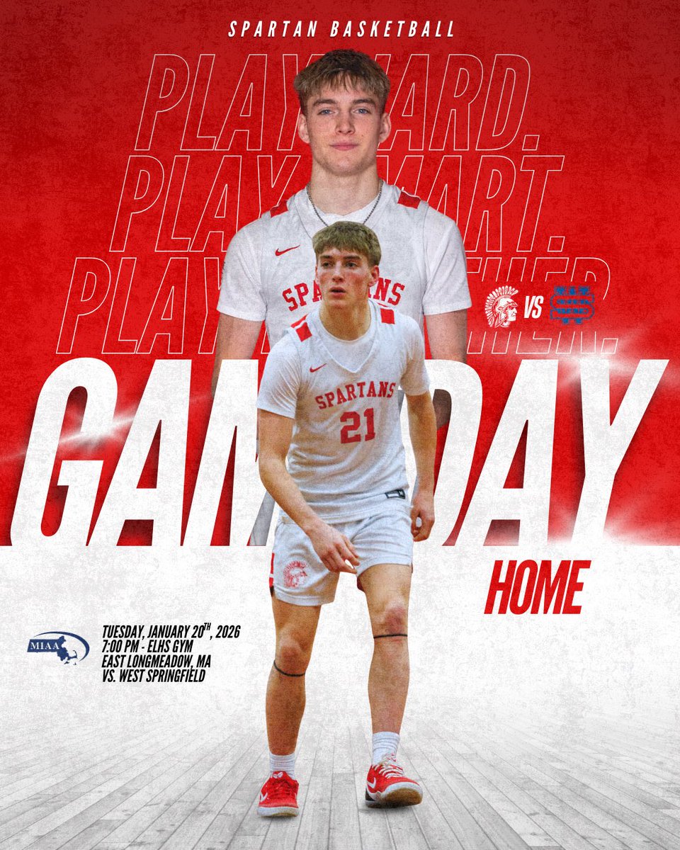 𝗚𝗔𝗠𝗘𝗗𝗔𝗬 💪 

🆚 West Springfield High School
⏰ 7:00 PM
🏟️ ELHS Gymnasium

PHPSPT | #GoSpartans🔴🏀