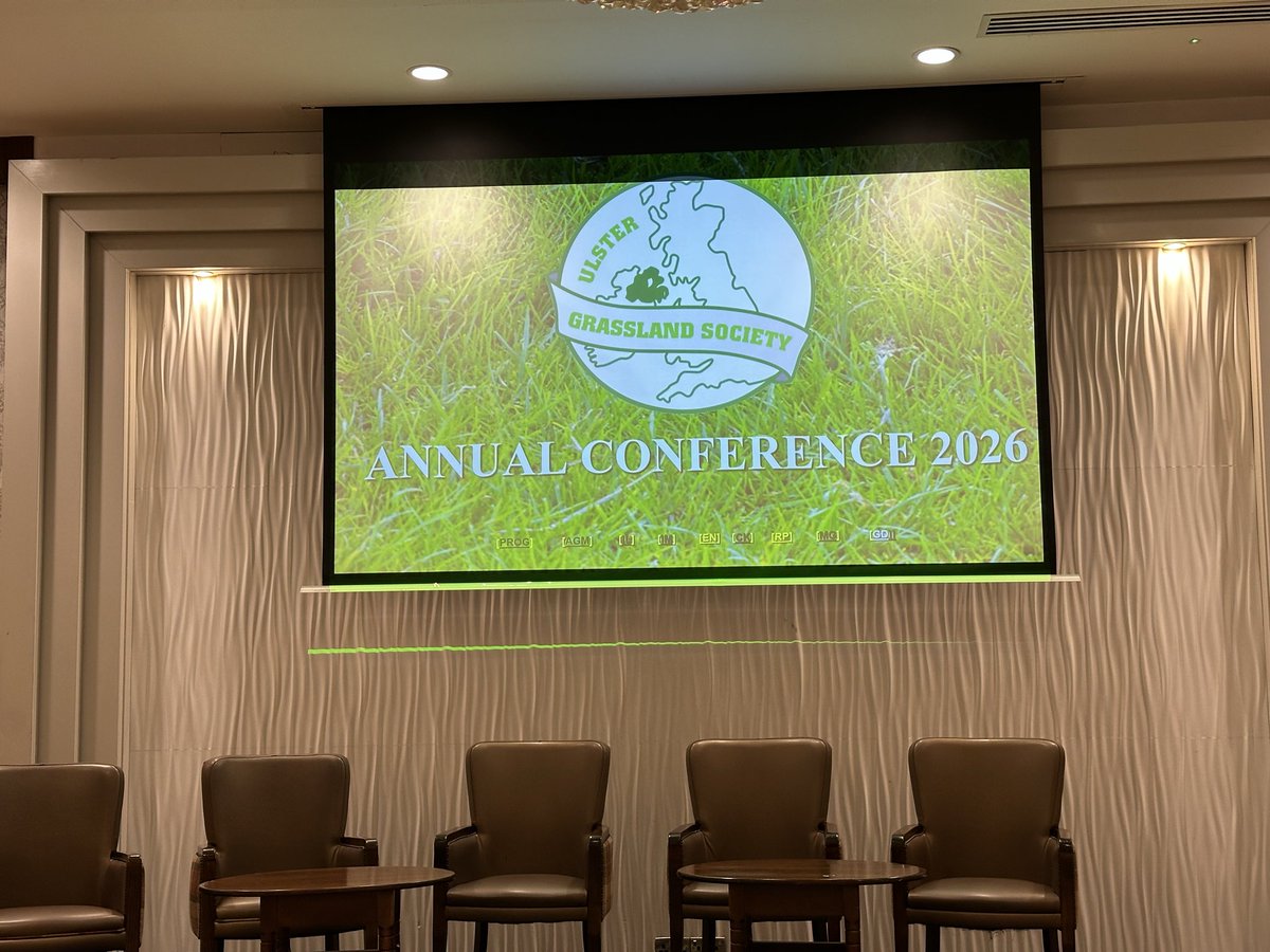 UlsterGrassland's tweet photo. All set and just about to get underway at the UGS Annual Conference 2026 #UGS2026 https://t.co/6rqi0uDHS4