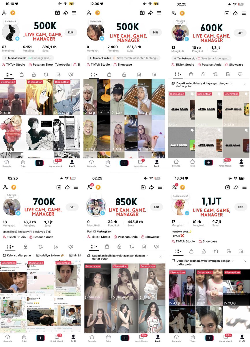 jual akun tiktok! relie tweet media