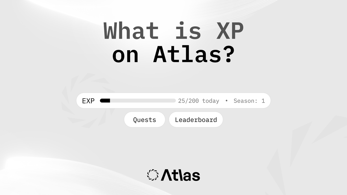 What is XP on Atlas?

XP is your activity score. Every message you send earns XP.

It determines your share of daily stable rewards.
More activity = more XP.

On Atlas, value flows back to the people who use the product. XP is how we measure it.