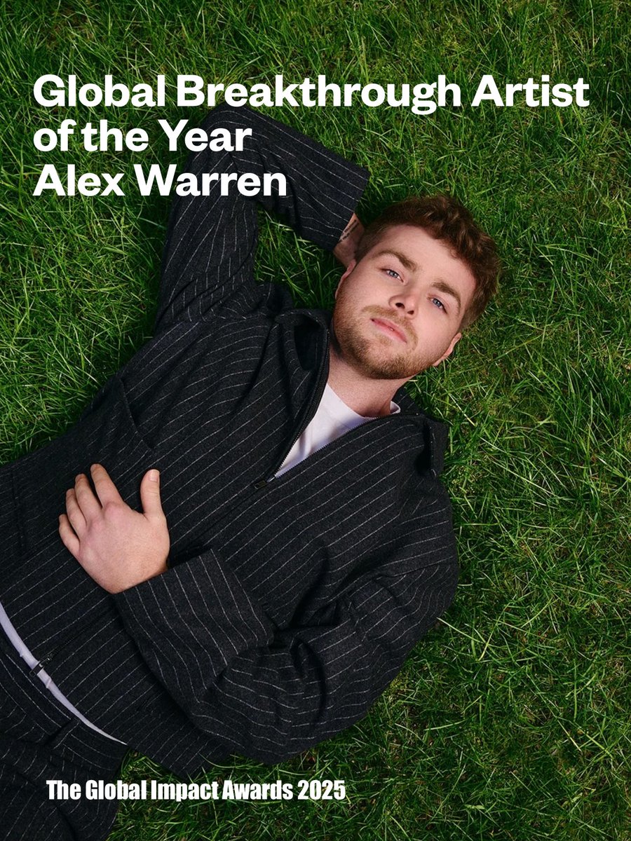 GIA_Awards's tweet photo. 2025 The Global Impact Awards

Main Competition

🏆 Global Breakthrough Artist of the Year

Alex Warren

#AlexWarren 

#TheGlobalImpactAwards #TheGIA #GIA #GIA_Awards #GIA2025 https://t.co/0ONMl9gXbn